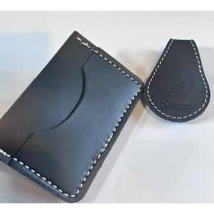 KESTREL Leather Card Holder Case Wallet and Magnetic Money Clip Black Unisex